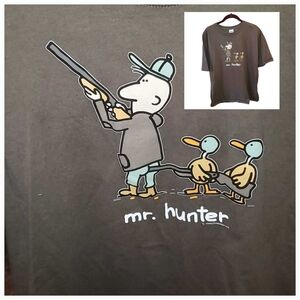 Duck Hunter Graphic Gray TeeShirt Mens XL Heavy Cotton Tee